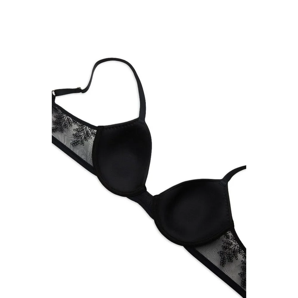 🆕 NATORI Frame Contour Underwire T-Shirt Bra 34DD Black #721310